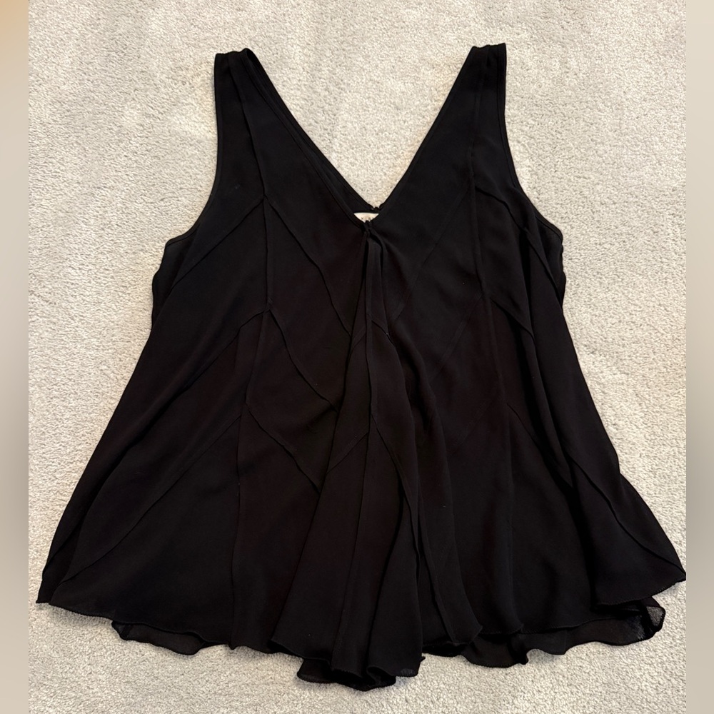 Max Studio Black V-Neck Ruffled Blouse - Picture 4 of 9